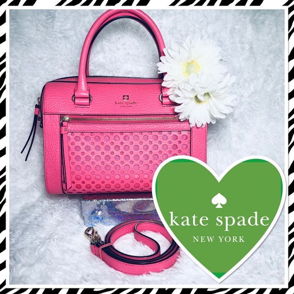 NWOT! Kate Spade | Delaney Perri Lane Bubbles Peony Pink Leather Satchel - Picture 2 of 16